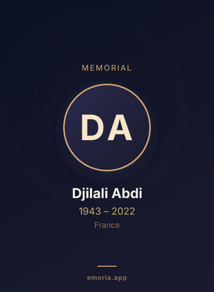 Memorial portrait of Djilali Abdi