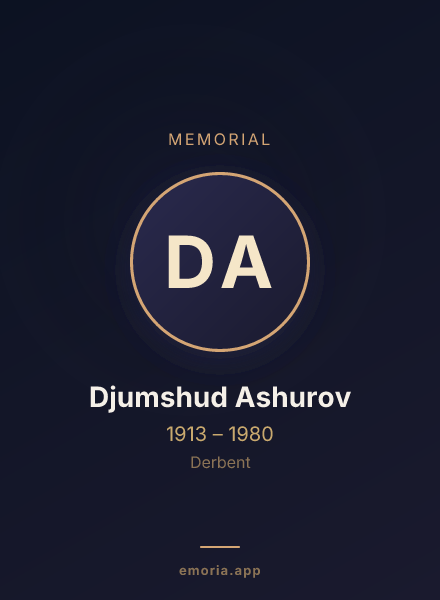 Memorial portrait of Djumshud Ashurov