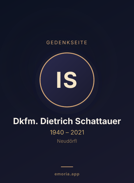 Gedenkportrait von Ing. Dkfm. Dietrich Schattauer