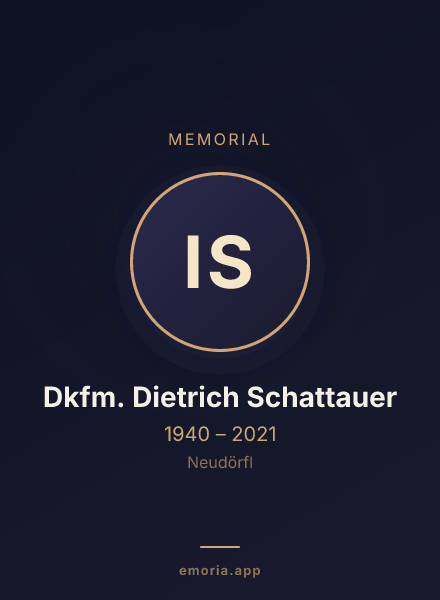 Memorial portrait of Ing. Dkfm. Dietrich Schattauer