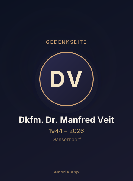 Gedenkportrait von Dkfm. Dr. Manfred Veit