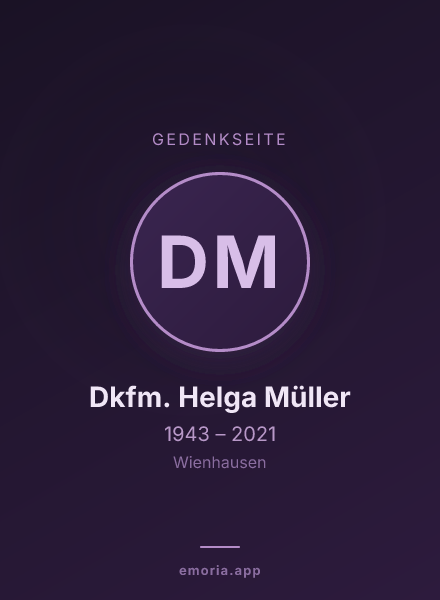 Gedenkportrait von Dkfm. Helga Müller