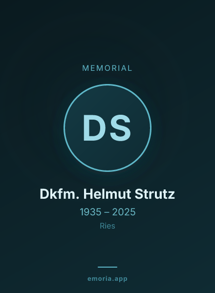 Memorial portrait of Dkfm. Helmut Strutz