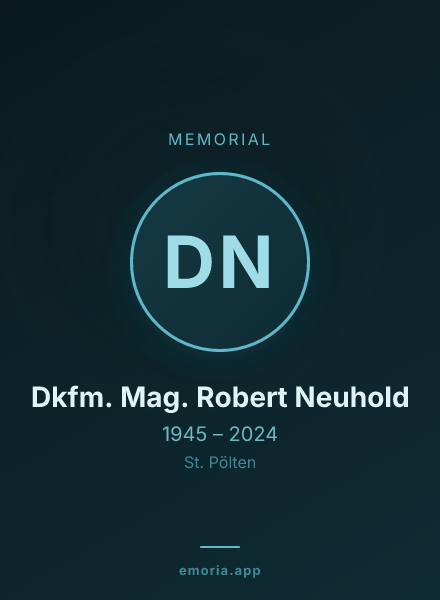 Memorial portrait of Dkfm. Mag. Robert Neuhold