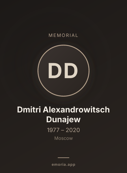 Memorial portrait of Dmitri Alexandrowitsch Dunajew
