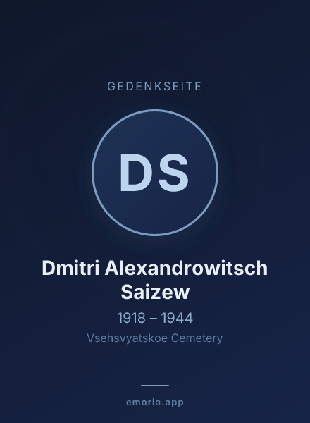 Gedenkportrait von Dmitri Alexandrowitsch Saizew