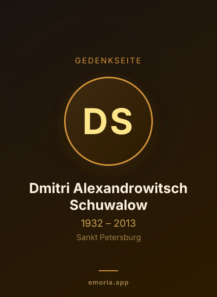 Gedenkportrait von Dmitri Alexandrowitsch Schuwalow