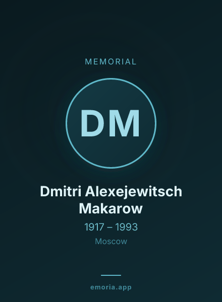 Memorial portrait of Dmitri Alexejewitsch Makarow