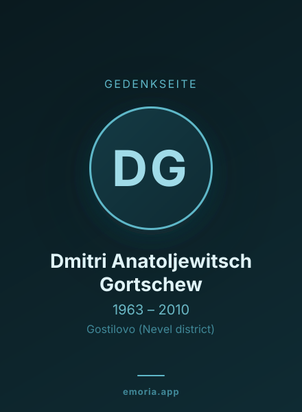 Gedenkportrait von Dmitri Anatoljewitsch Gortschew