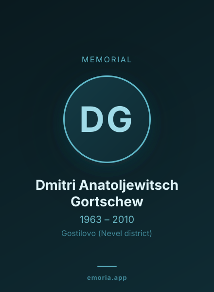 Memorial portrait of Dmitri Anatoljewitsch Gortschew