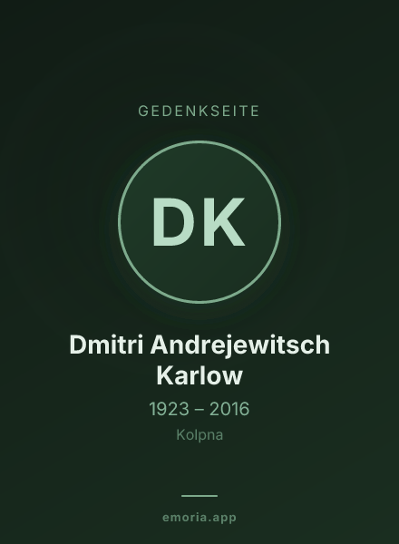 Gedenkportrait von Dmitri Andrejewitsch Karlow