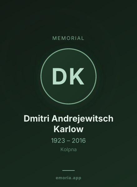 Memorial portrait of Dmitri Andrejewitsch Karlow