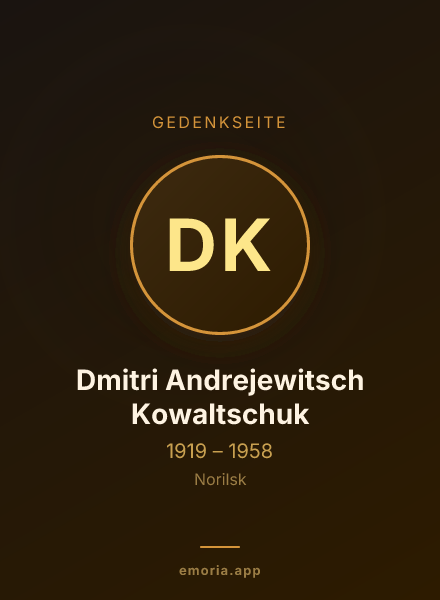 Gedenkportrait von Dmitri Andrejewitsch Kowaltschuk