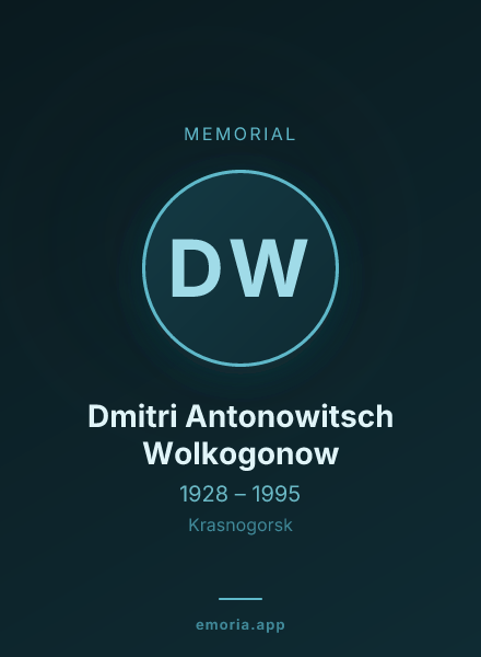 Memorial portrait of Dmitri Antonowitsch Wolkogonow