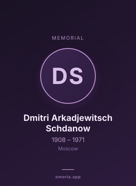 Memorial portrait of Dmitri Arkadjewitsch Schdanow