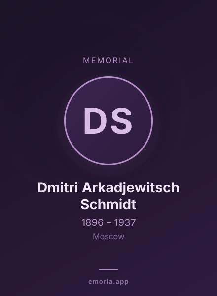 Memorial portrait of Dmitri Arkadjewitsch Schmidt