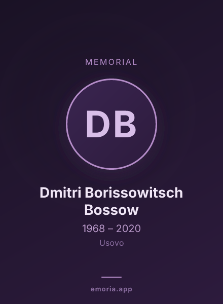 Memorial portrait of Dmitri Borissowitsch Bossow