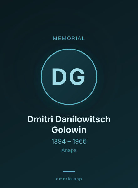 Memorial portrait of Dmitri Danilowitsch Golowin