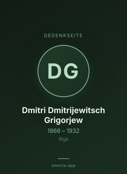 Gedenkportrait von Dmitri Dmitrijewitsch Grigorjew