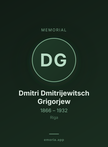 Memorial portrait of Dmitri Dmitrijewitsch Grigorjew