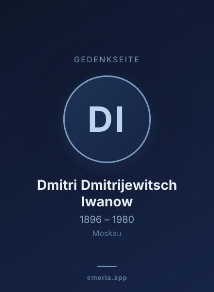 Gedenkportrait von Dmitri Dmitrijewitsch Iwanow