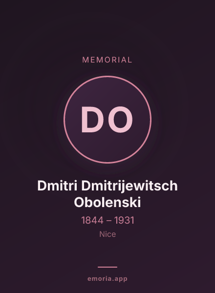 Memorial portrait of Dmitri Dmitrijewitsch Obolenski