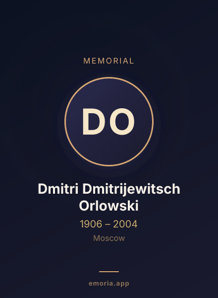 Memorial portrait of Dmitri Dmitrijewitsch Orlowski