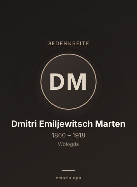 Gedenkportrait von Dmitri Emiljewitsch Marten