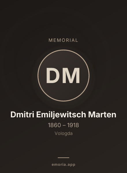 Memorial portrait of Dmitri Emiljewitsch Marten