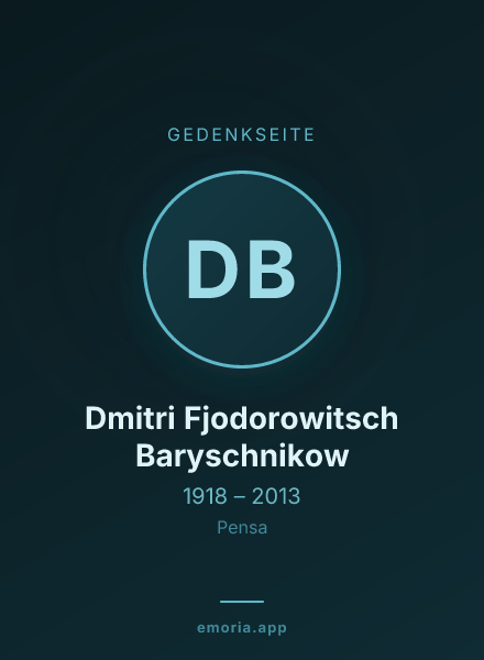 Gedenkportrait von Dmitri Fjodorowitsch Baryschnikow