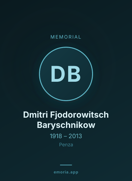 Memorial portrait of Dmitri Fjodorowitsch Baryschnikow