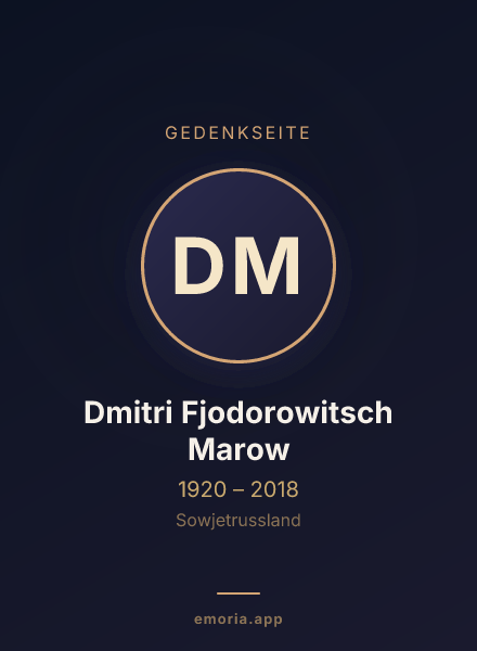 Gedenkportrait von Dmitri Fjodorowitsch Marow