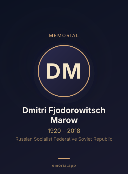 Memorial portrait of Dmitri Fjodorowitsch Marow