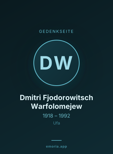 Gedenkportrait von Dmitri Fjodorowitsch Warfolomejew