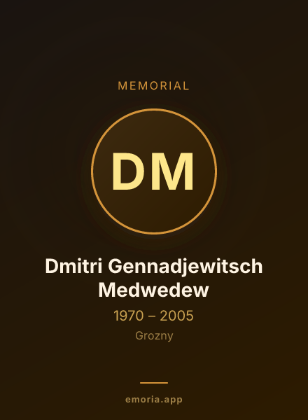 Memorial portrait of Dmitri Gennadjewitsch Medwedew