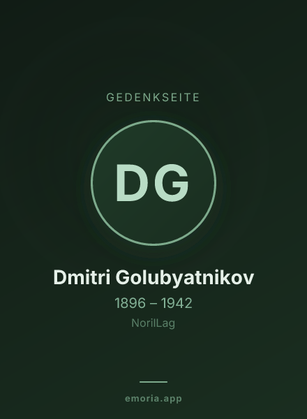 Gedenkportrait von Dmitri Golubyatnikov