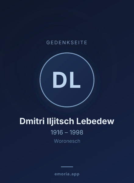 Gedenkportrait von Dmitri Iljitsch Lebedew