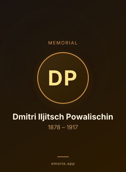 Memorial portrait of Dmitri Iljitsch Powalischin