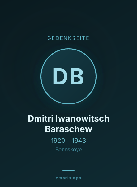 Gedenkportrait von Dmitri Iwanowitsch Baraschew