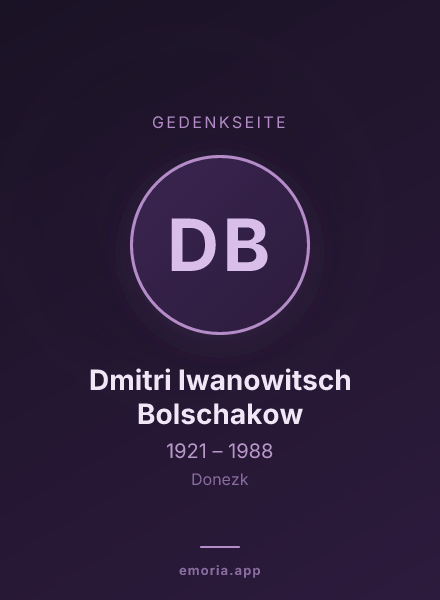 Gedenkportrait von Dmitri Iwanowitsch Bolschakow