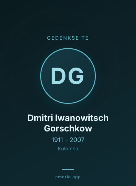 Gedenkportrait von Dmitri Iwanowitsch Gorschkow