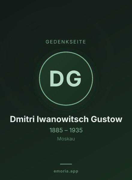 Gedenkportrait von Dmitri Iwanowitsch Gustow