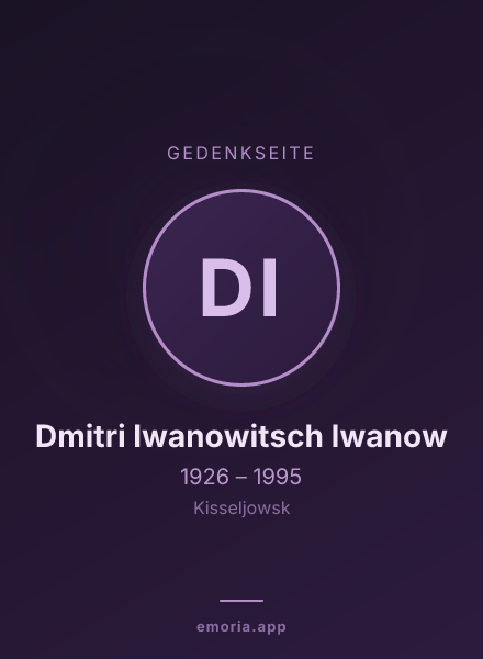 Gedenkportrait von Dmitri Iwanowitsch Iwanow