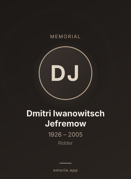 Memorial portrait of Dmitri Iwanowitsch Jefremow