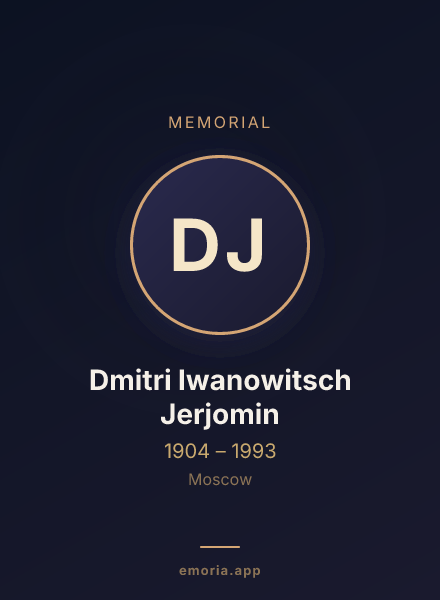 Memorial portrait of Dmitri Iwanowitsch Jerjomin