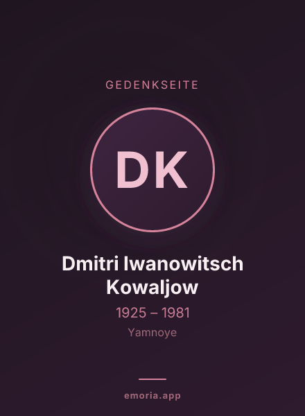 Gedenkportrait von Dmitri Iwanowitsch Kowaljow