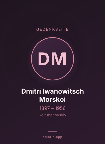Gedenkportrait von Dmitri Iwanowitsch Morskoi