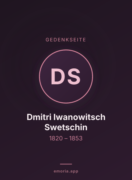 Gedenkportrait von Dmitri Iwanowitsch Swetschin