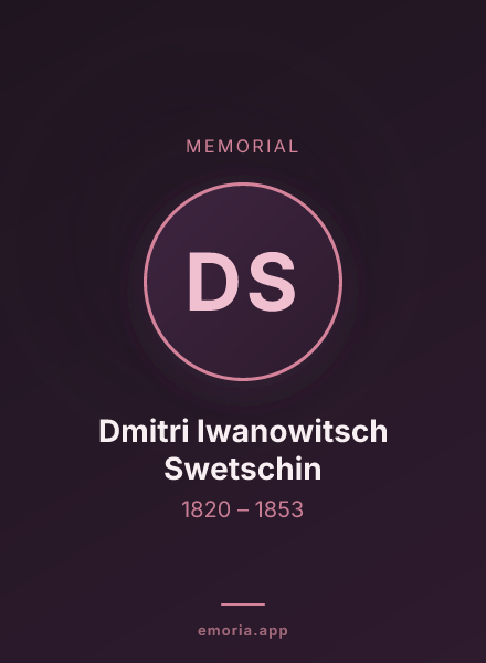 Memorial portrait of Dmitri Iwanowitsch Swetschin