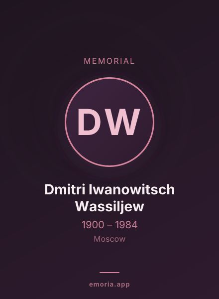 Memorial portrait of Dmitri Iwanowitsch Wassiljew